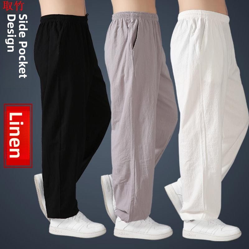 Celana Tai Chi Katun Linen Lon - Yoga Fitness Training ulasan dan harga